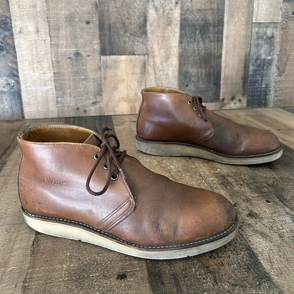 Red Wing 595 Chukka Vintage Leather Lace Up Work Boots Mens 9.5 D - Picture 2 of 12